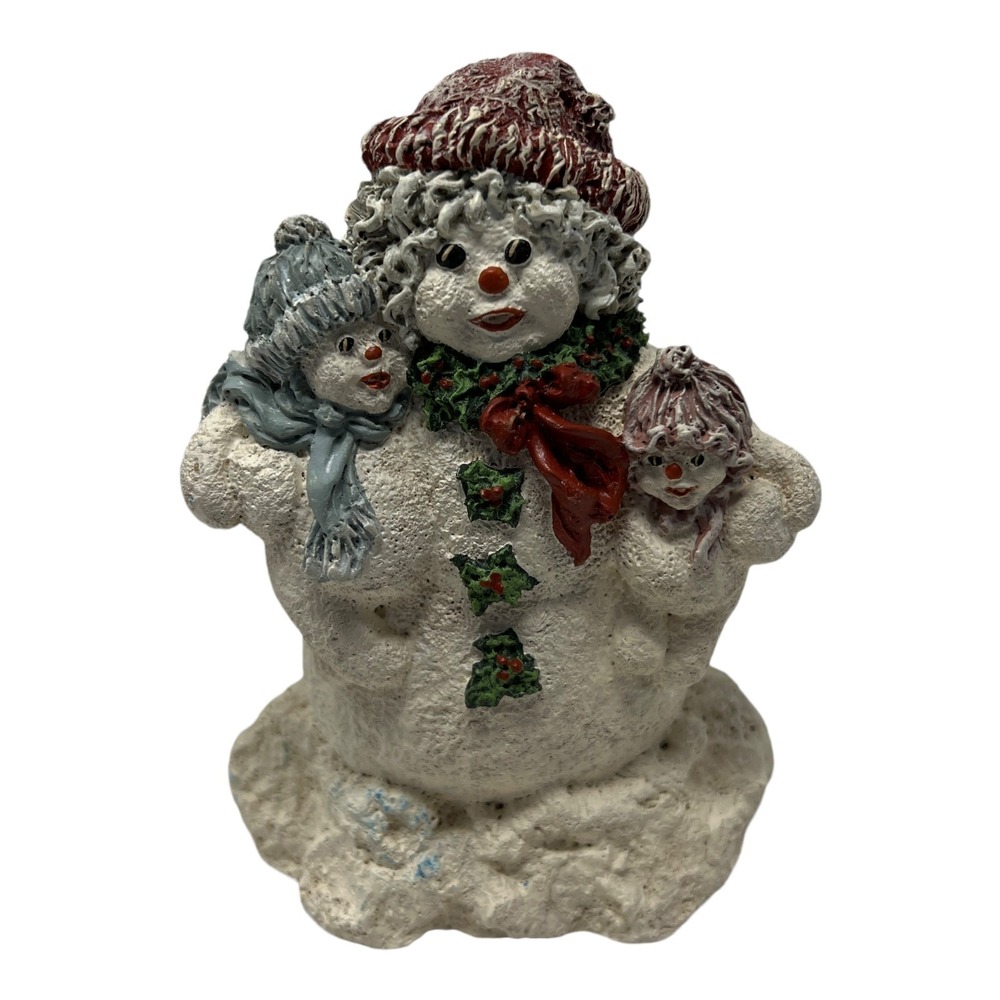 June McKenna Figurine‎ Mom Snowman Kids 1993  5 1/2 in  Christmas Holiday